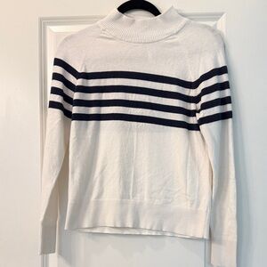 Southern Tide White and Navy Striped Sweater